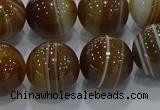 CAG9197 15.5 inches 14mm round line agate gemstone beads
