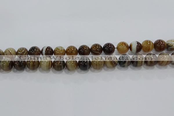 CAG9205 15.5 inches 12mm round line agate gemstone beads