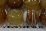 CAG9216 15.5 inches 14mm faceted round line agate gemstone beads