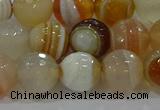 CAG9223 15.5 inches 10mm faceted round line agate beads wholesale