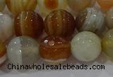 CAG9224 15.5 inches 12mm faceted round line agate beads wholesale