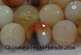 CAG9225 15.5 inches 14mm faceted round line agate beads wholesale