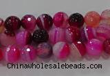 CAG9239 15.5 inches 4mm faceted round line agate beads wholesale