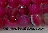 CAG9242 15.5 inches 10mm faceted round line agate beads wholesale