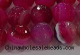 CAG9243 15.5 inches 12mm faceted round line agate beads wholesale