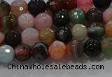 CAG9249 15.5 inches 6mm faceted round line agate beads wholesale