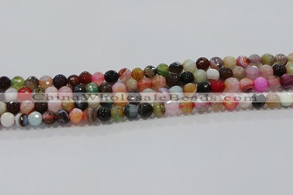 CAG9251 15.5 inches 10mm faceted round line agate beads wholesale