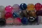 CAG9256 15.5 inches 6mm faceted round line agate beads wholesale