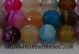CAG9258 15.5 inches 10mm faceted round line agate beads wholesale