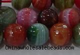 CAG9266 15.5 inches 12mm faceted round line agate beads wholesale