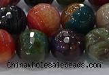 CAG9267 15.5 inches 14mm faceted round line agate beads wholesale