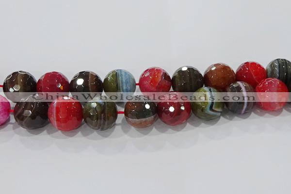 CAG9270 15.5 inches 20mm faceted round line agate beads wholesale