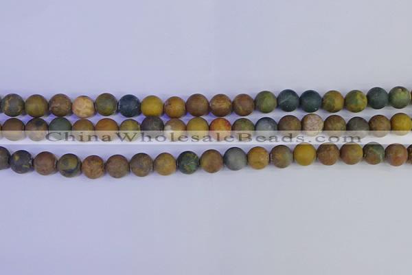 CAG9282 15.5 inches 8mm round matte ocean jasper beads wholesale