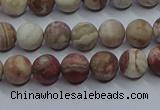 CAG9291 15.5 inches 6mm round matte Mexican crazy lace agate beads