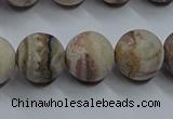 CAG9294 15.5 inches 12mm round matte Mexican crazy lace agate beads