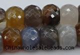 CAG9300 15.5 inches 15*20mm faceted rondelle grey agate beads