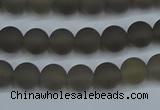 CAG9311 15.5 inches 6mm round matte grey agate beads wholesale