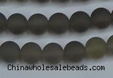 CAG9312 15.5 inches 8mm round matte grey agate beads wholesale