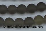 CAG9313 15.5 inches 10mm round matte grey agate beads wholesale