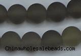 CAG9315 15.5 inches 14mm round matte grey agate beads wholesale