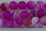 CAG9326 15.5 inches 6mm round matte line agate beads wholesale