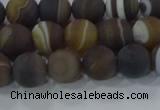 CAG9338 15.5 inches 8mm round matte line agate beads wholesale
