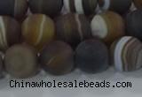 CAG9339 15.5 inches 10mm round matte line agate beads wholesale