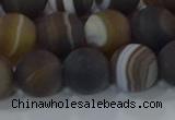 CAG9340 15.5 inches 12mm round matte line agate beads wholesale