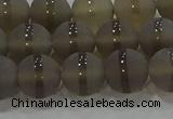 CAG9345 15.5 inches 10mm round matte grey agate beads wholesale