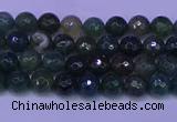 CAG9360 15.5 inches 4mm faceted round moss agate beads wholesale
