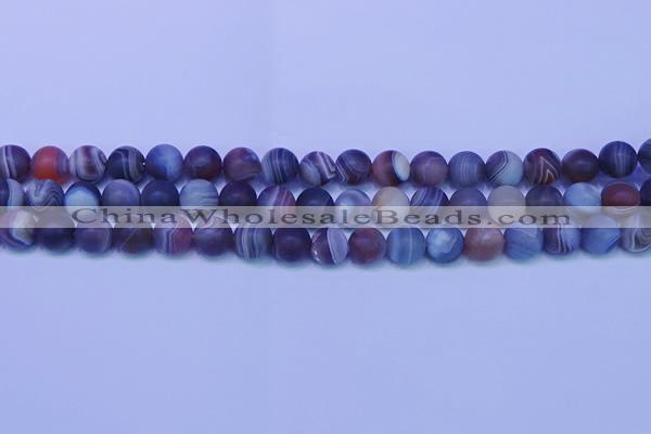 CAG9373 15.5 inches 10mm round matte botswana agate beads