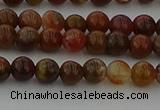 CAG9390 15.5 inches 4mm round red moss agate beads wholesale