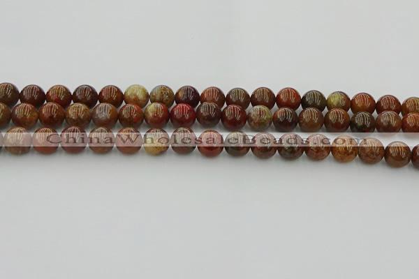 CAG9392 15.5 inches 8mm round red moss agate beads wholesale