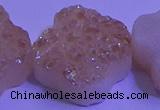 CAG9421 7.5 inches 16*16mm flower champagne plated druzy agate beads