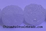 CAG9433 7.5 inches 20mm coin white plated druzy agate beads
