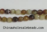 CAG944 16 inches 6mm faceted round madagascar agate gemstone beads