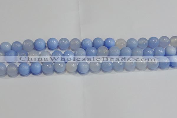 CAG9447 15.5 inches 8mm round blue agate beads wholesale