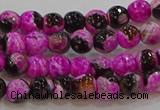 CAG9466 15.5 inches 6mm faceted round fire crackle agate beads