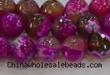 CAG9468 15.5 inches 10mm faceted round fire crackle agate beads