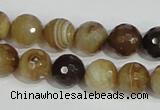 CAG947 16 inches 12mm faceted round madagascar agate gemstone beads