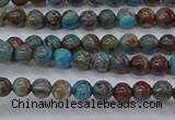 CAG9470 15.5 inches 3mm round blue crazy lace agate beads