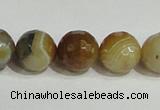 CAG948 16 inches 14mm faceted round madagascar agate gemstone beads