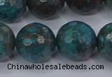 CAG9486 15.5 inches 16mm faceted round blue crazy lace agate beads