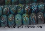 CAG9501 15.5 inches 6*10mm rondelle blue crazy lace agate beads