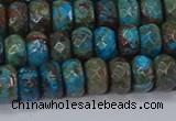 CAG9504 15.5 inches 5*8mm faceted rondelle blue crazy lace agate beads