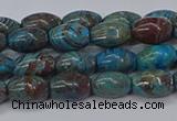 CAG9510 15.5 inches 5*8mm rice blue crazy lace agate beads