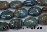 CAG9520 15.5 inches 10*14mm oval blue crazy lace agate beads