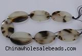 CAG9534 15.5 inches 35*55mm oval grey agate gemstone beads