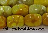 CAG9547 15.5 inches 13*18mm drum dragon veins agate beads