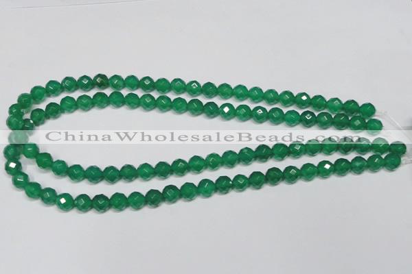 CAG955 15.5 inches 8mm faceted round green agate gemstone beads